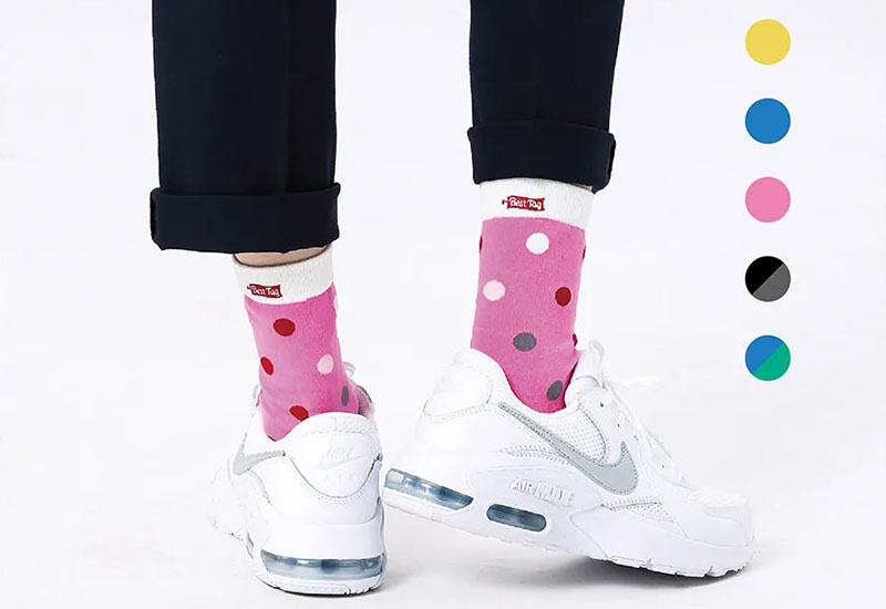 大圓點襪-粉 厚襪款(2種尺寸) 